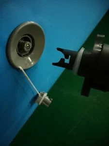 Securing inflatable slide anchor points during field installation