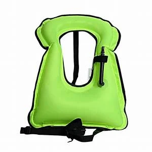 Adult inflatable life jacket vest for snorkeling and swimming safety