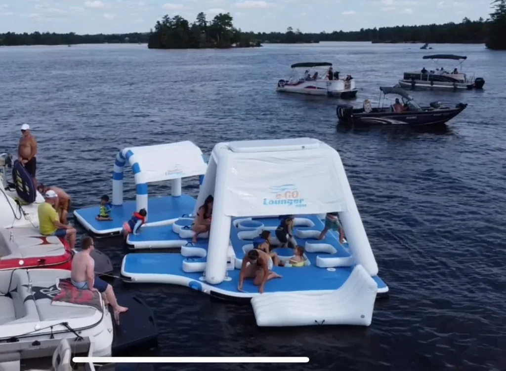 Technical drawing of an inflatable water park module