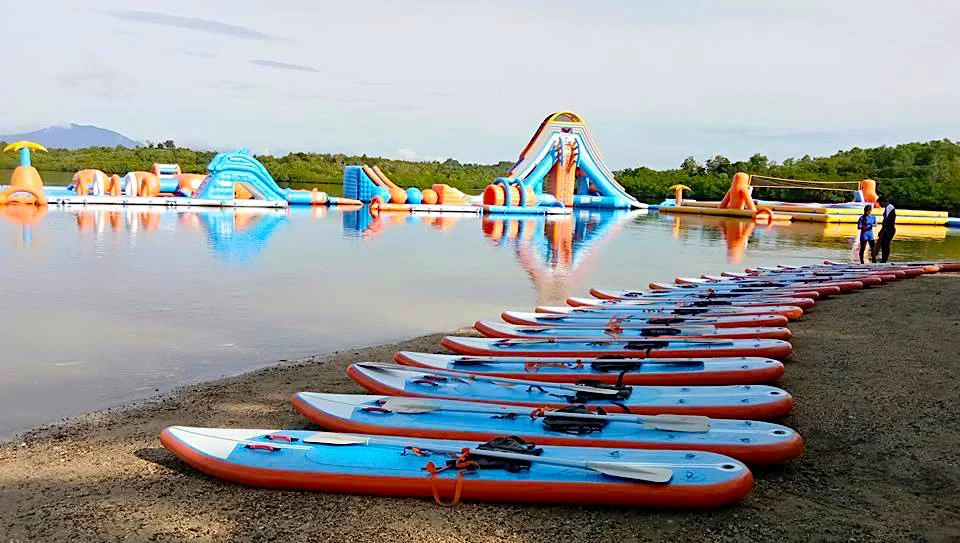 Kamia Resort commercial floating water park attraction installed on water