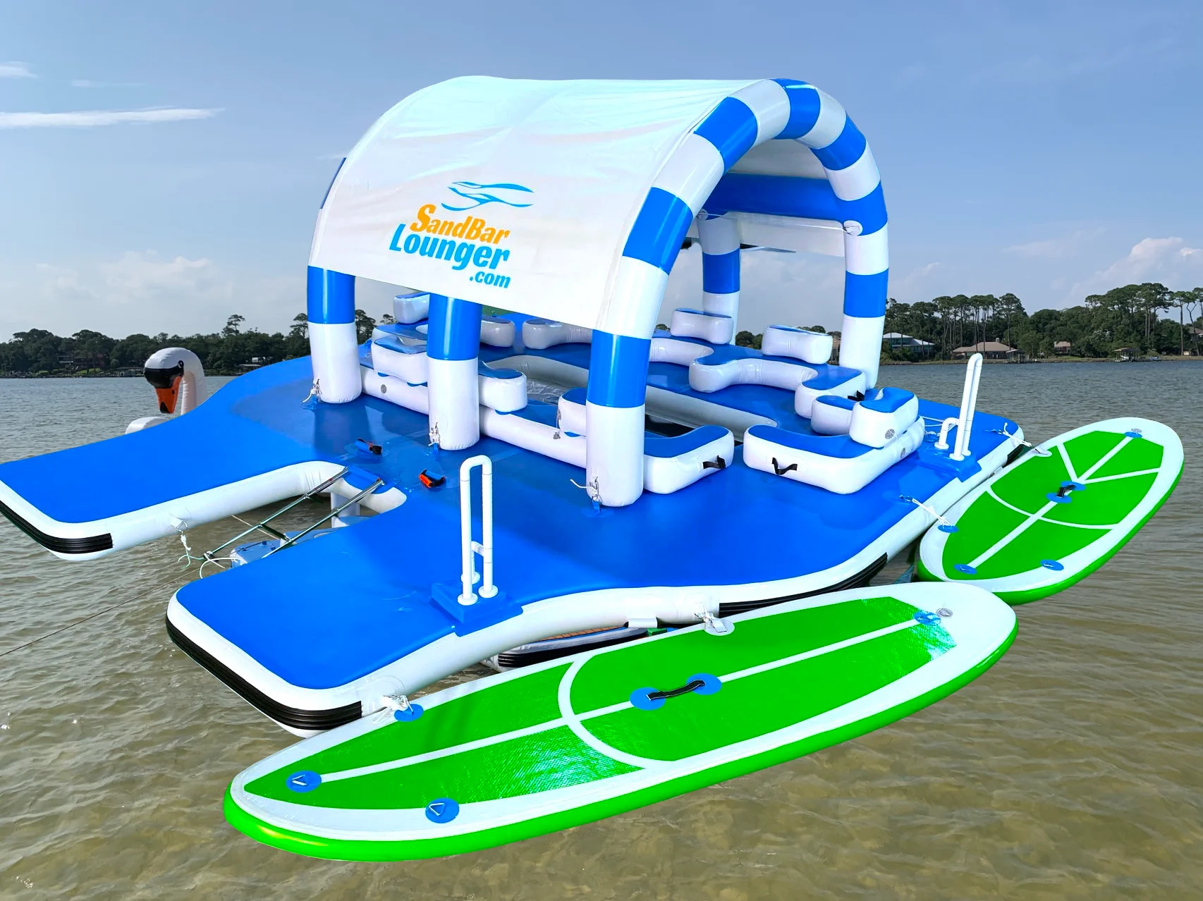 Product photo of an inflatable water float with background removed