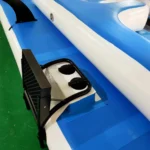 A blue and white inflatable raft - Inflatable Islands