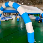 Inflatable water chair with protective sun canopy product image