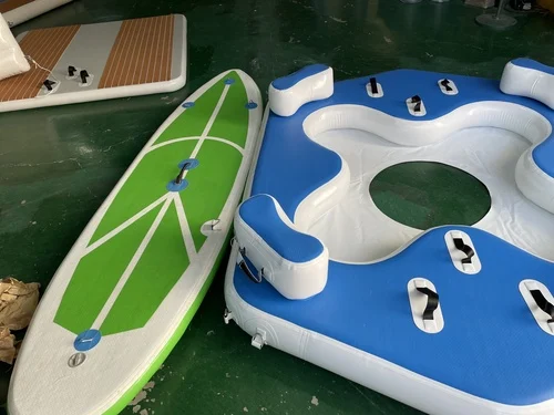 Technical detail of inflatable dock surface texture and grip