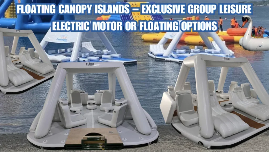Inflatable platform and luxury yacht dock for Water Leisure Island Floats.