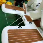 Inflatable electric propulsion cruiser for quiet marine leisure and lake travel.