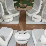 Quiet luxury electric inflatable boat for marine leisure and water adventure.