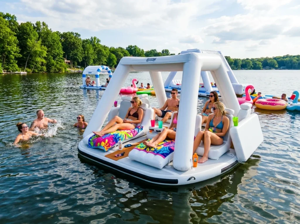 Conceptual featured image for inflatable watercraft and floating platform articles.