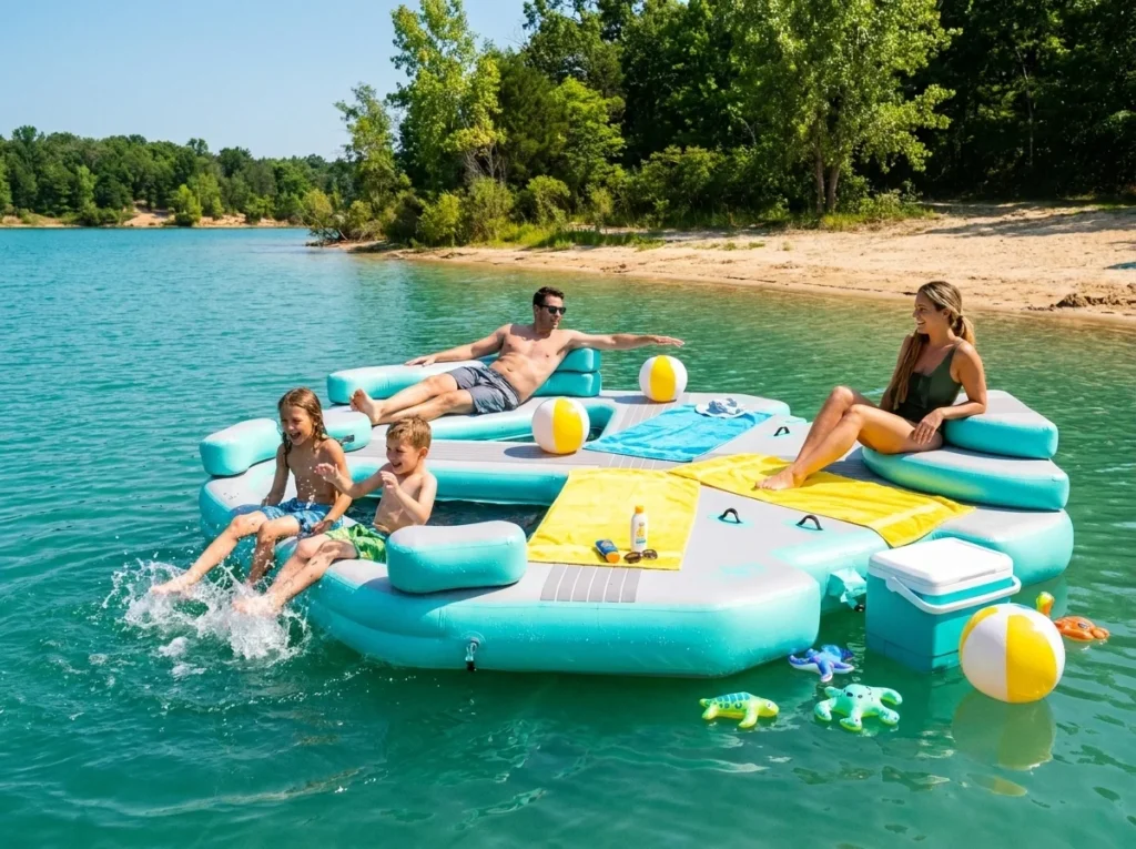 Featured image for inflatable floating dock and marine leisure articles.