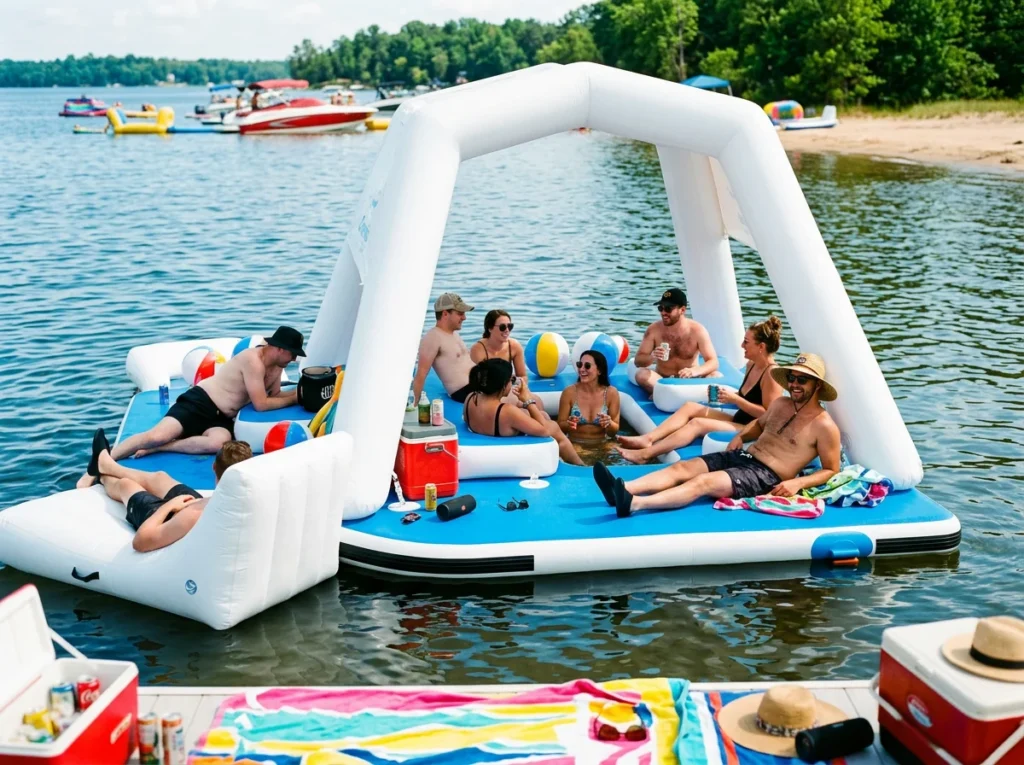 Conceptual featured image for inflatable watercraft and lake leisure blog posts.