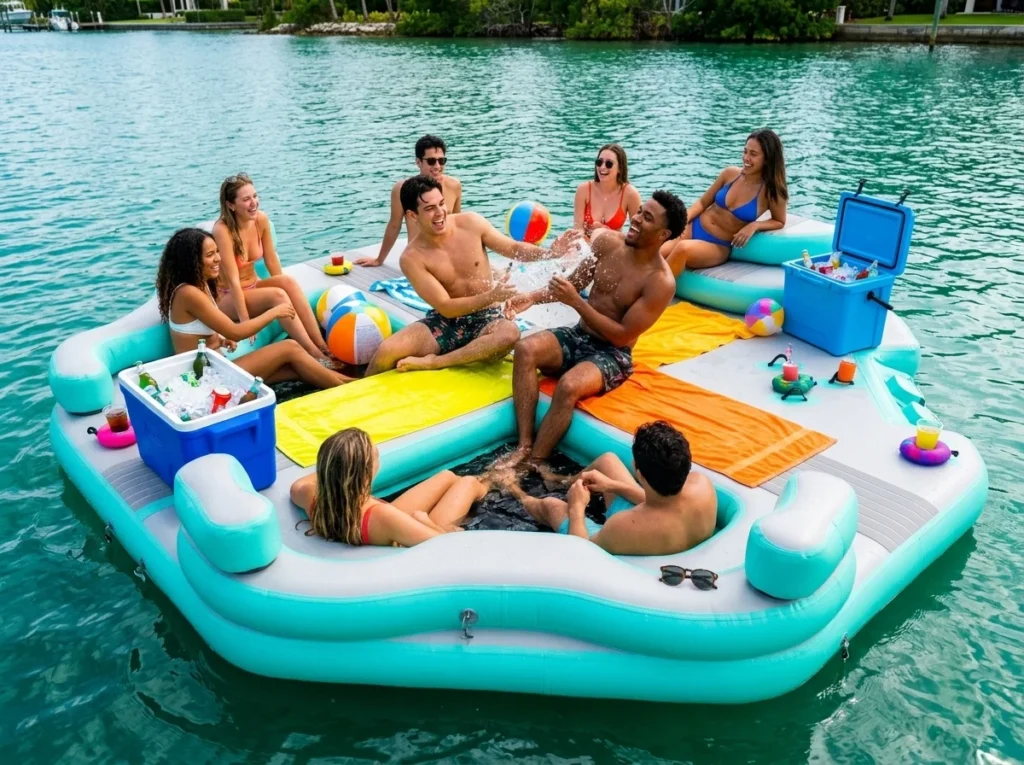 Featured image for inflatable floating dock and marine leisure articles.
