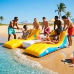 Durable inflatable island built for season after season of use