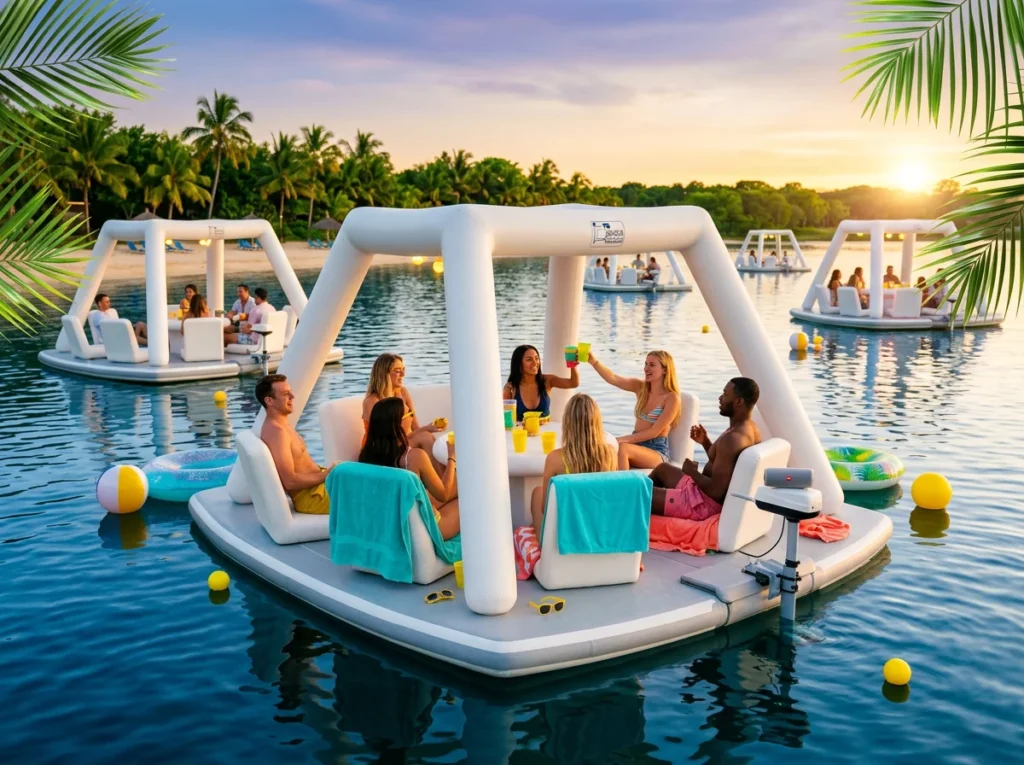 Floating freedom - luxury inflatable island for lakes and coves
