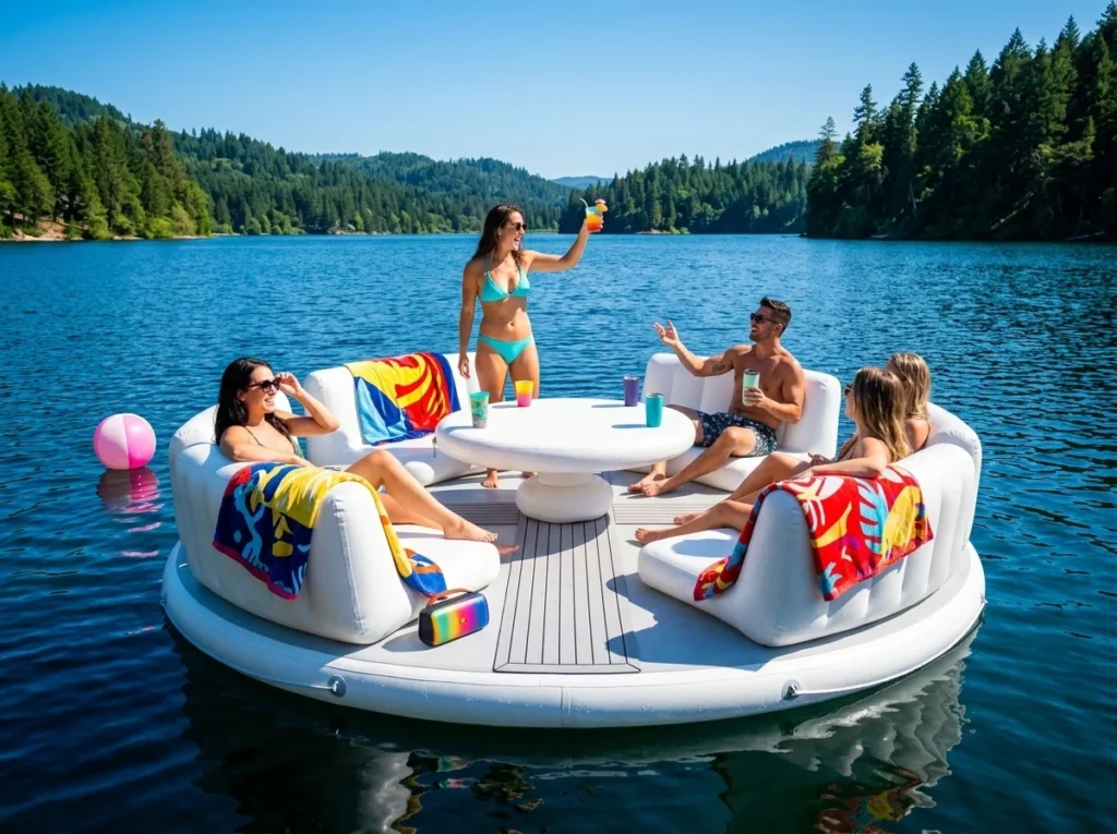 Conceptual featured image for inflatable watercraft and floating platform articles.