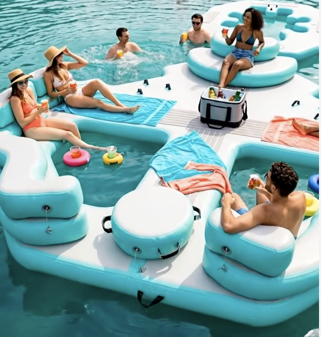 inflatable Dock rental alternative - quiet Inflatable Island float