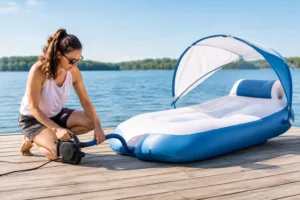 How to Inflate a Canopy Lounger for Lake Days